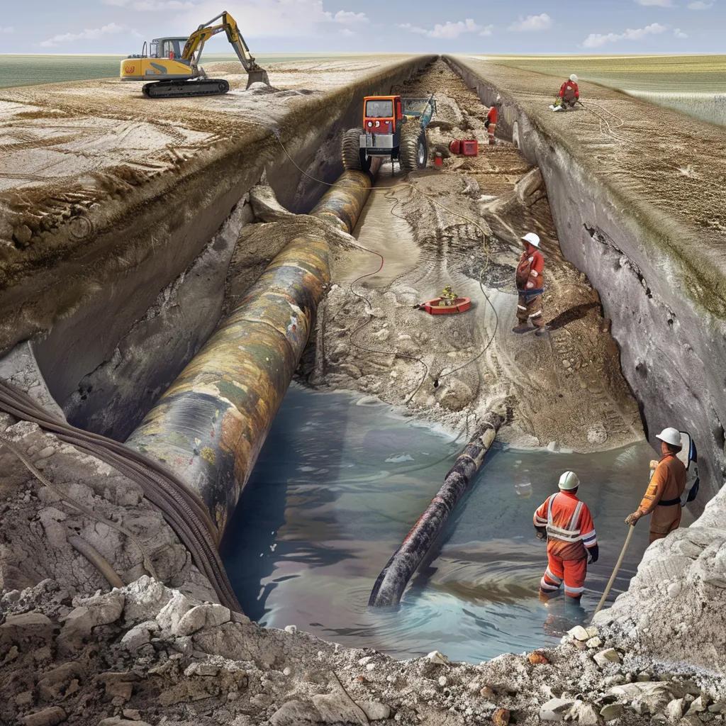 CIPP pipelining process demonstrating trenchless technology for sewer repairs