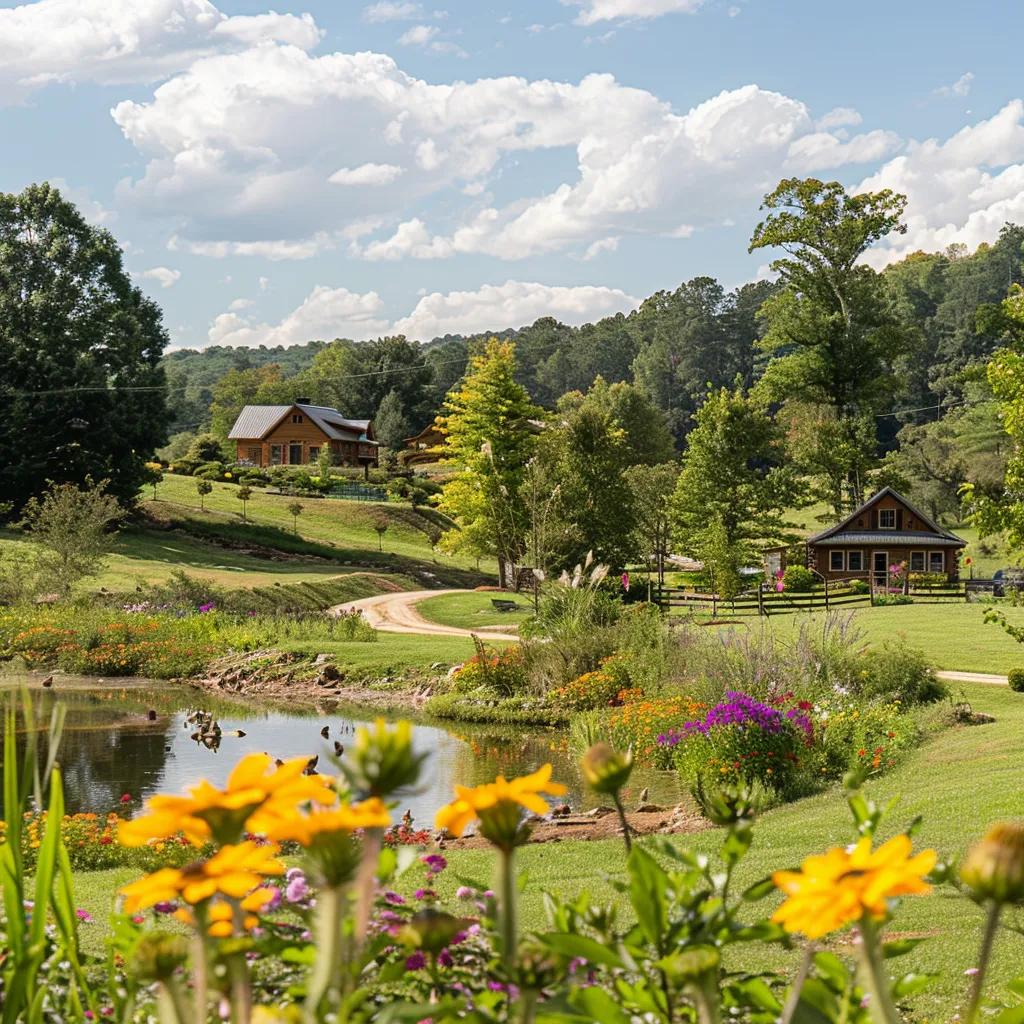 Families enjoying trails, ponds, and open fields at Walker Creek Farms on a sunny day