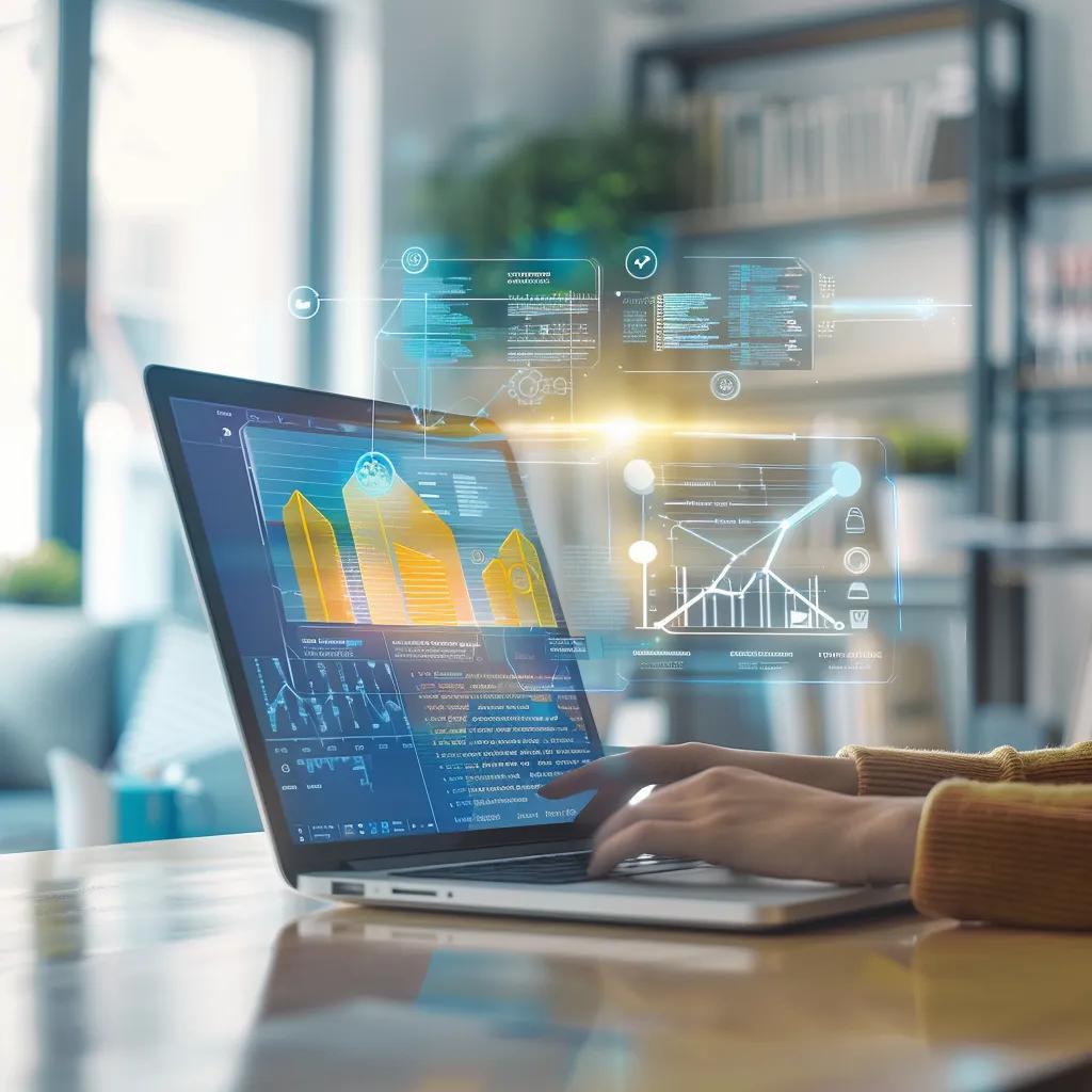 Realtor using CRM tools in a contemporary office