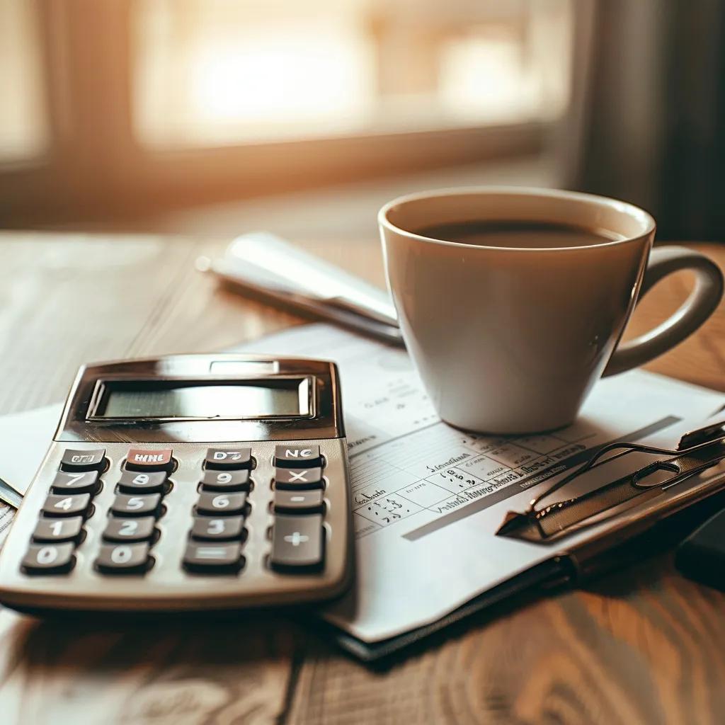 Calculator and mortgage documents on a table representing home buying affordability