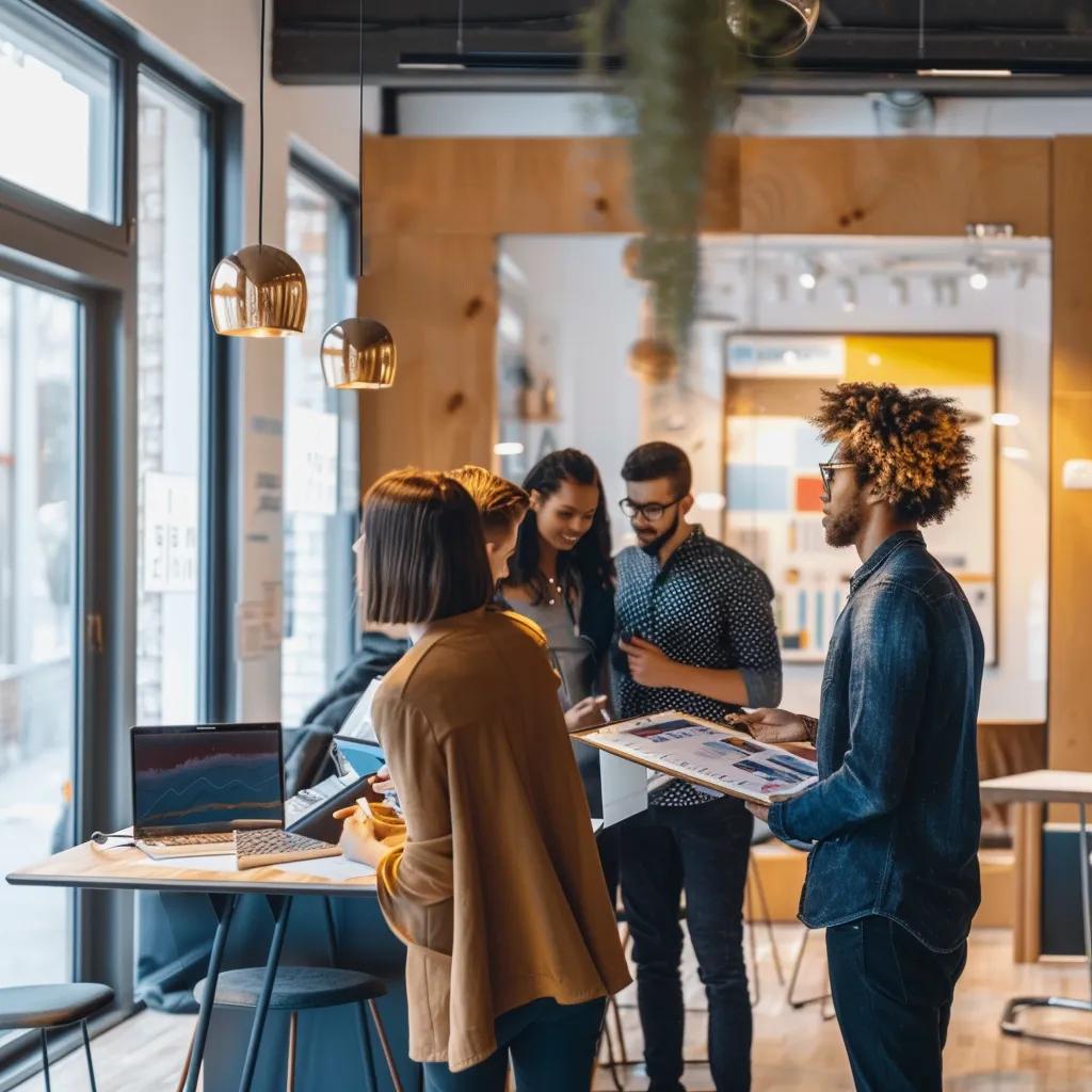 Local first-time buyers speaking with a trusted estate agent about home-buying schemes