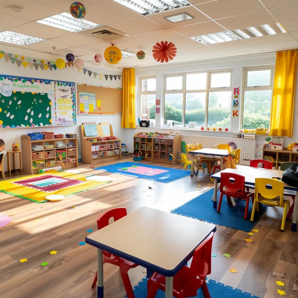 Primary classroom in Cwmbran with pupils engaged in group learning