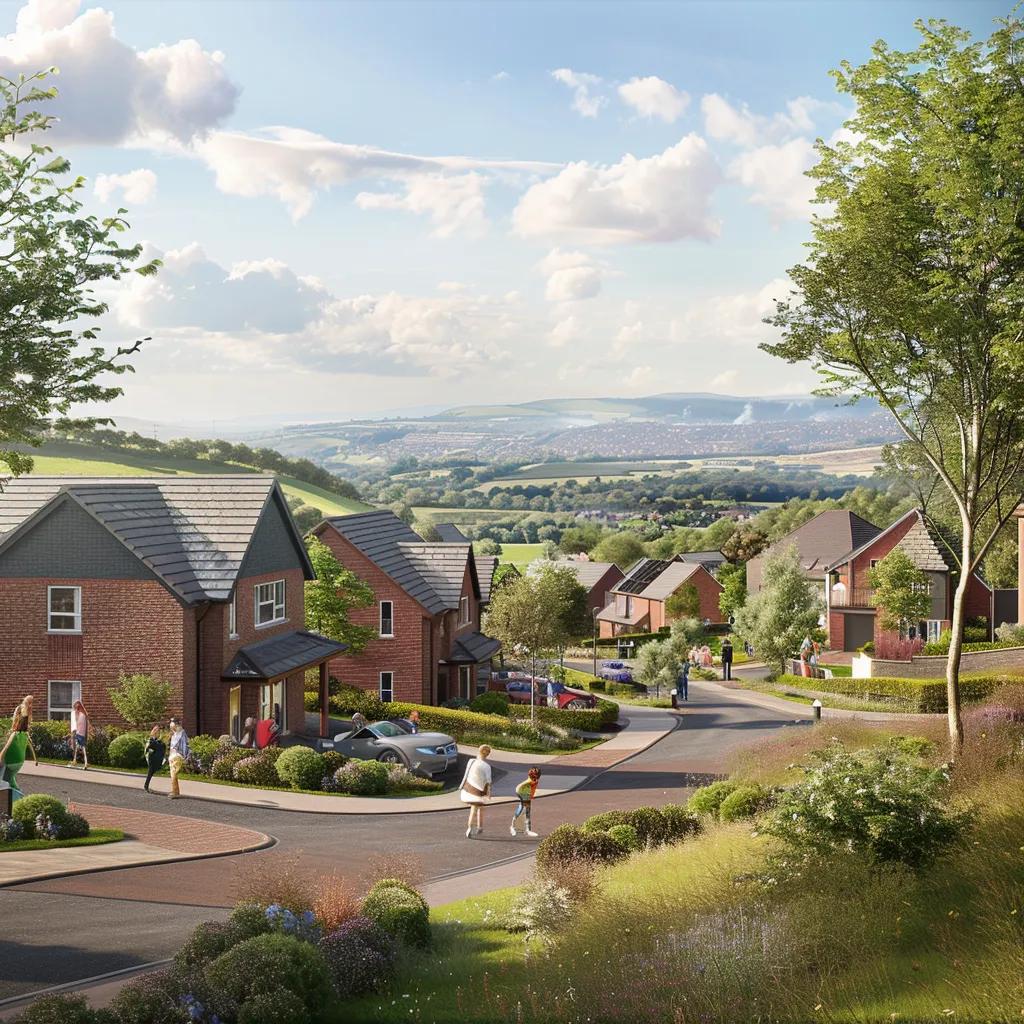 Family‑friendly Cwmbran neighbourhood with homes and children playing outdoors