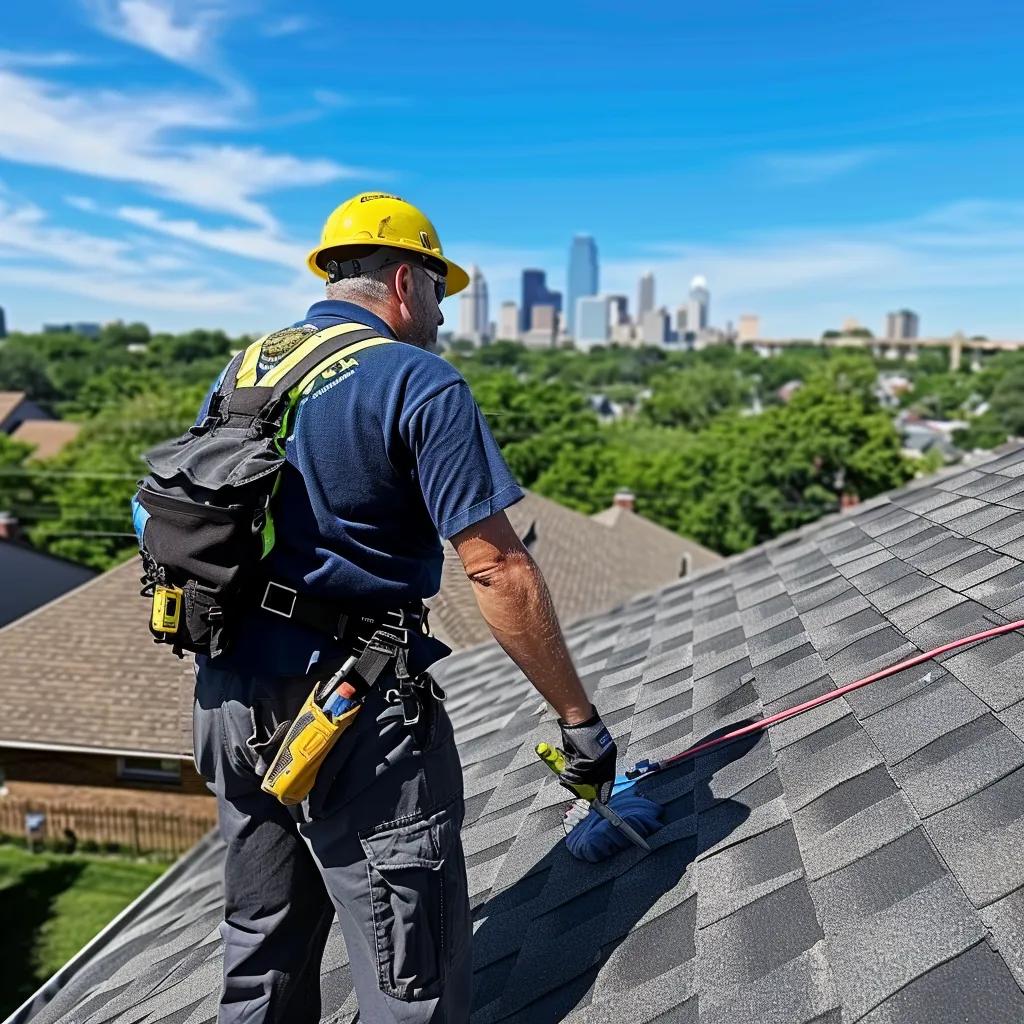 Kansas City roofer inspecting a residential roof