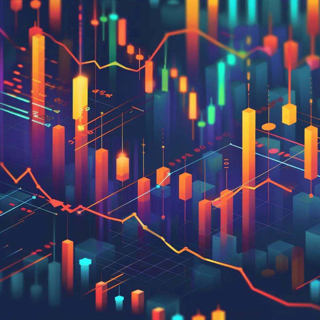 Graphic showing common candlestick and bar chart patterns