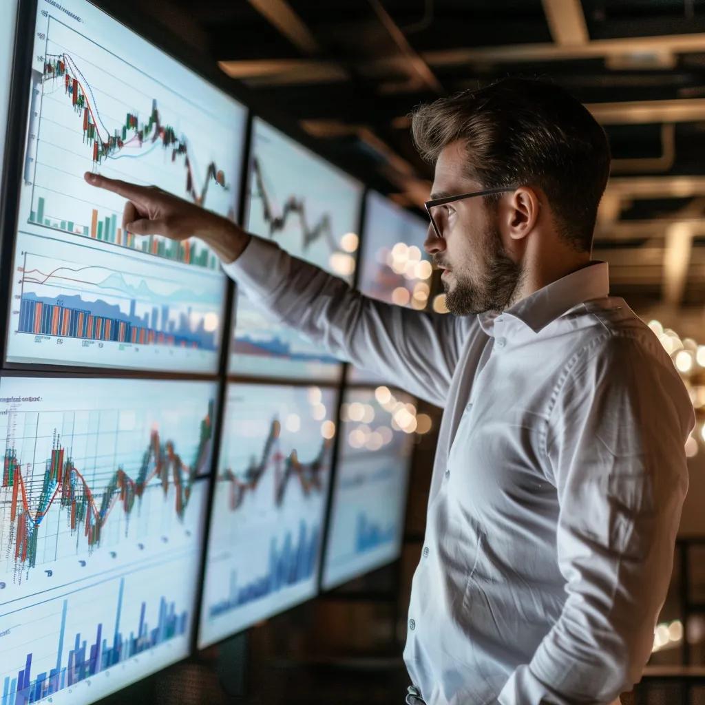 Screen showing continuation patterns used to confirm a dominant trend