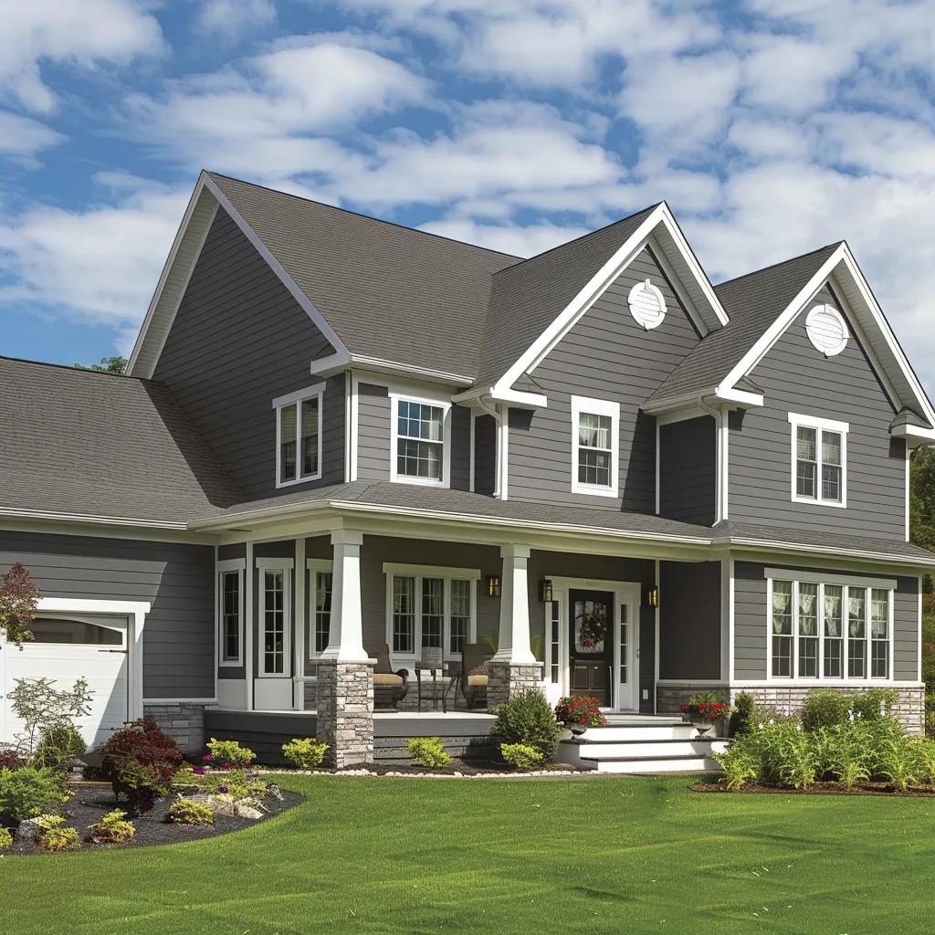 Coordinated exterior upgrades: new roof, siding, and gutters for a unified home exterior