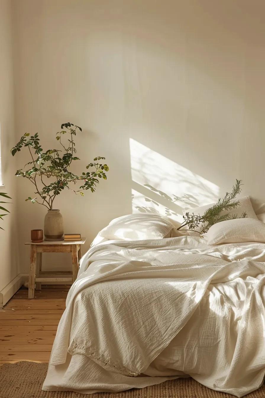A calm, tidy bedroom that reflects the mental-health benefits of a deeply clean home