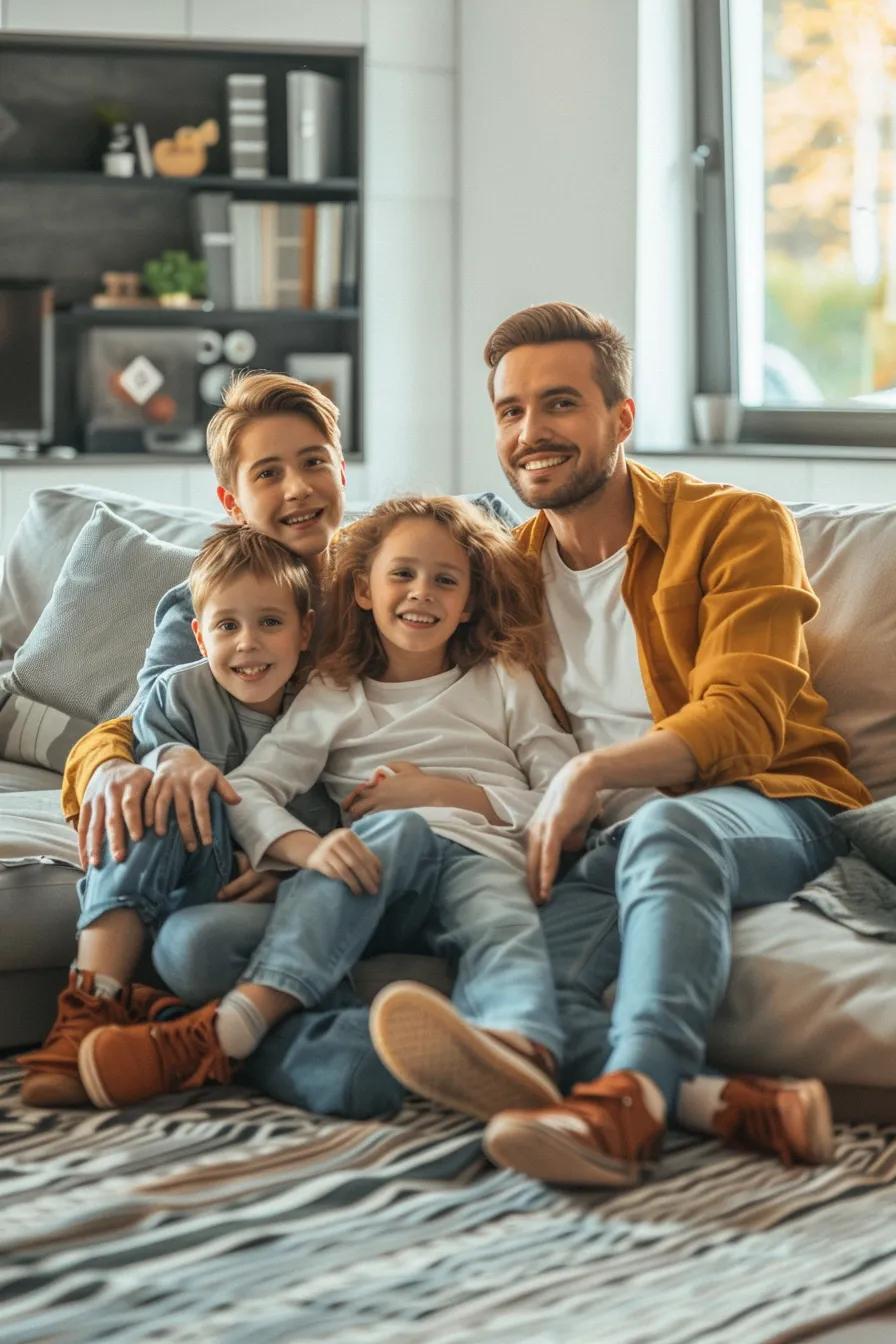 Family enjoying a fresh, healthier home after a deep clean, showing health and comfort benefits