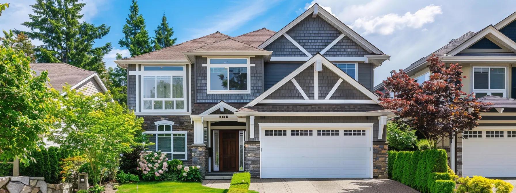 House with sparkling clean windows boosting curb appeal on a sunny street