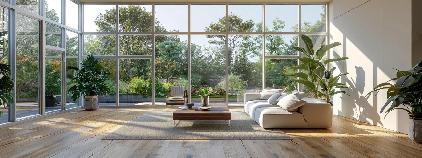 Bright interior with clean windows and plenty of natural light