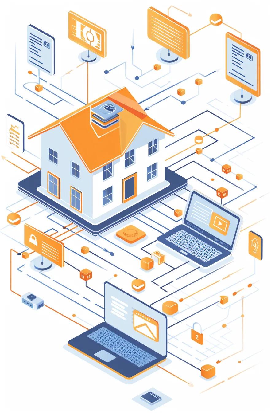Diagram showing syndication connecting property management software to listing portals
