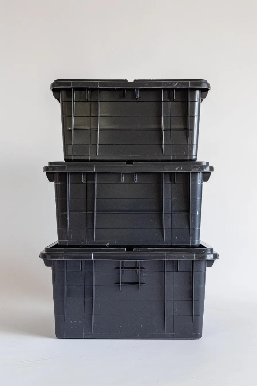 reusable black plastic moving boxes