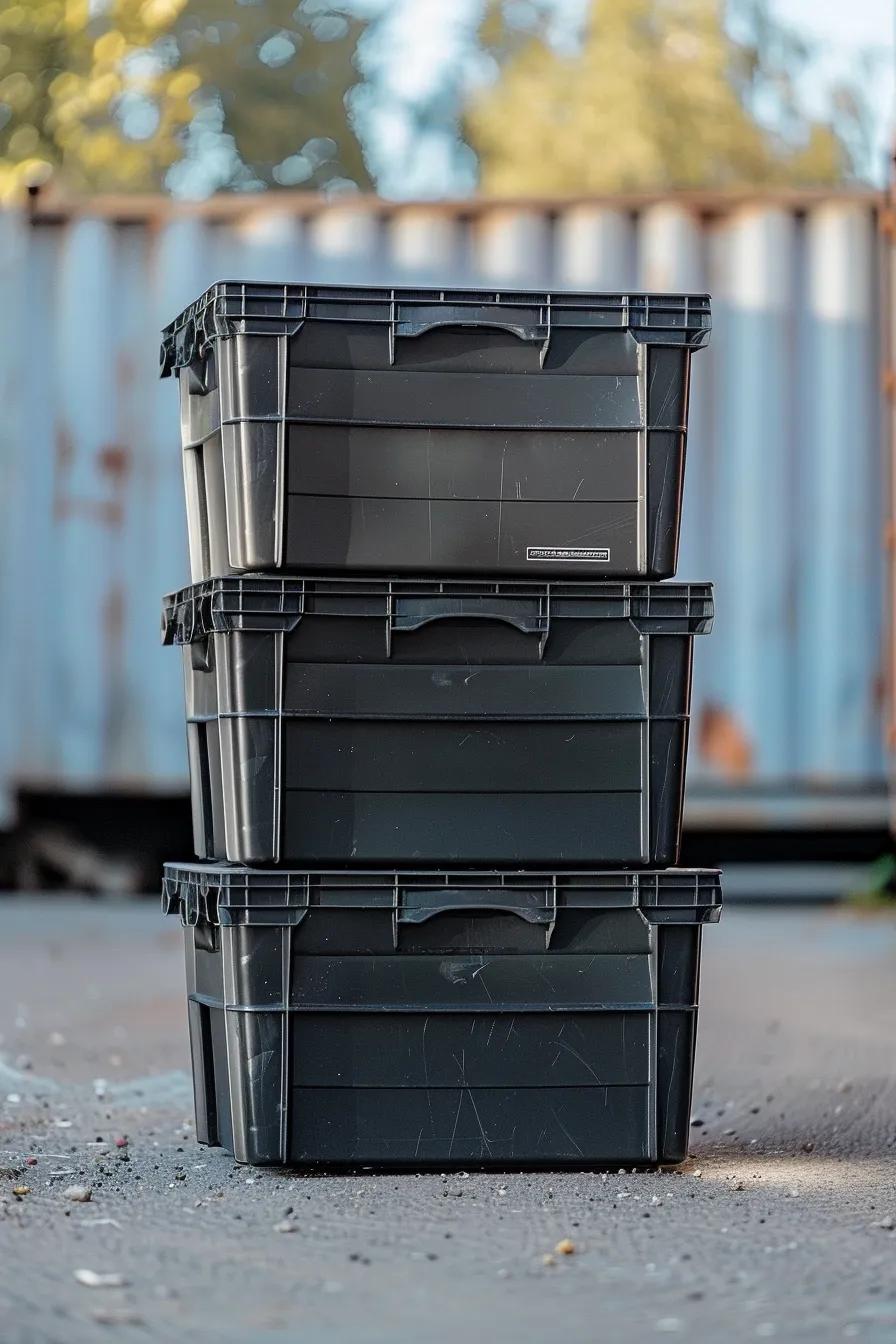 reusable black plastic moving boxes