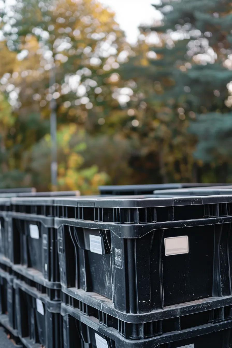 reusable black plastic moving boxes