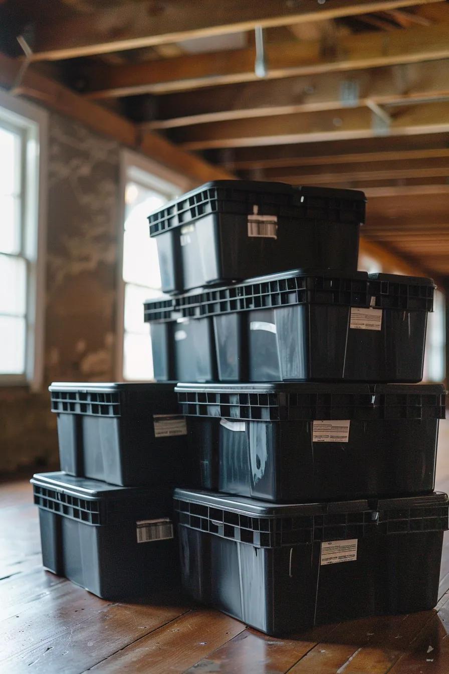 reusable black plastic moving boxes