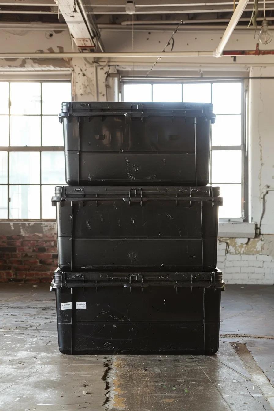 reusable black plastic moving boxes