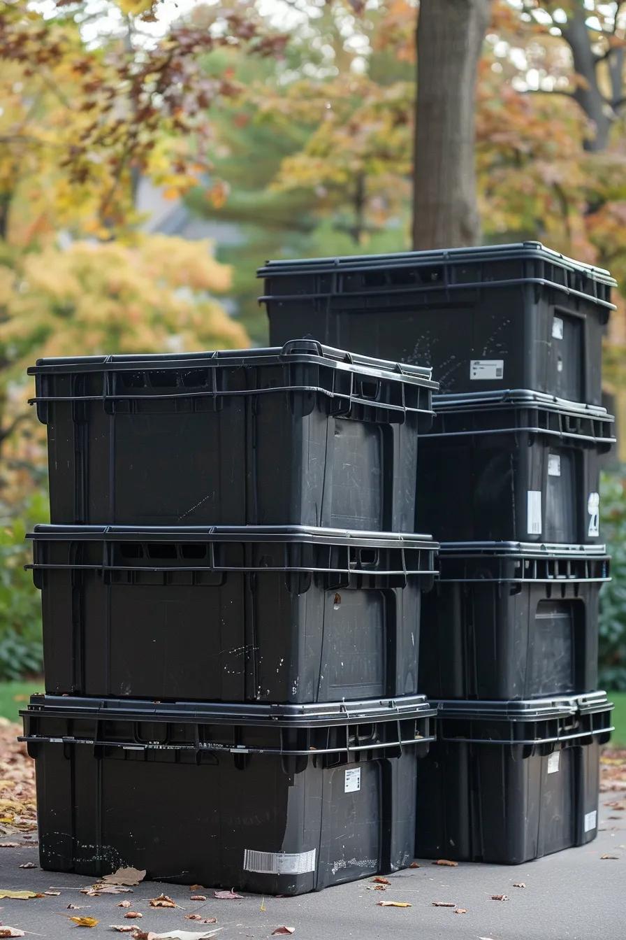 reusable black plastic moving boxes