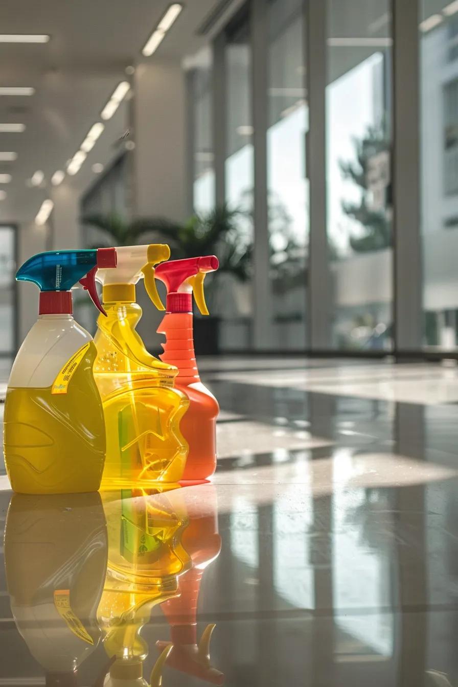 Eco‑friendly cleaning products used in a commercial setting to support sustainability