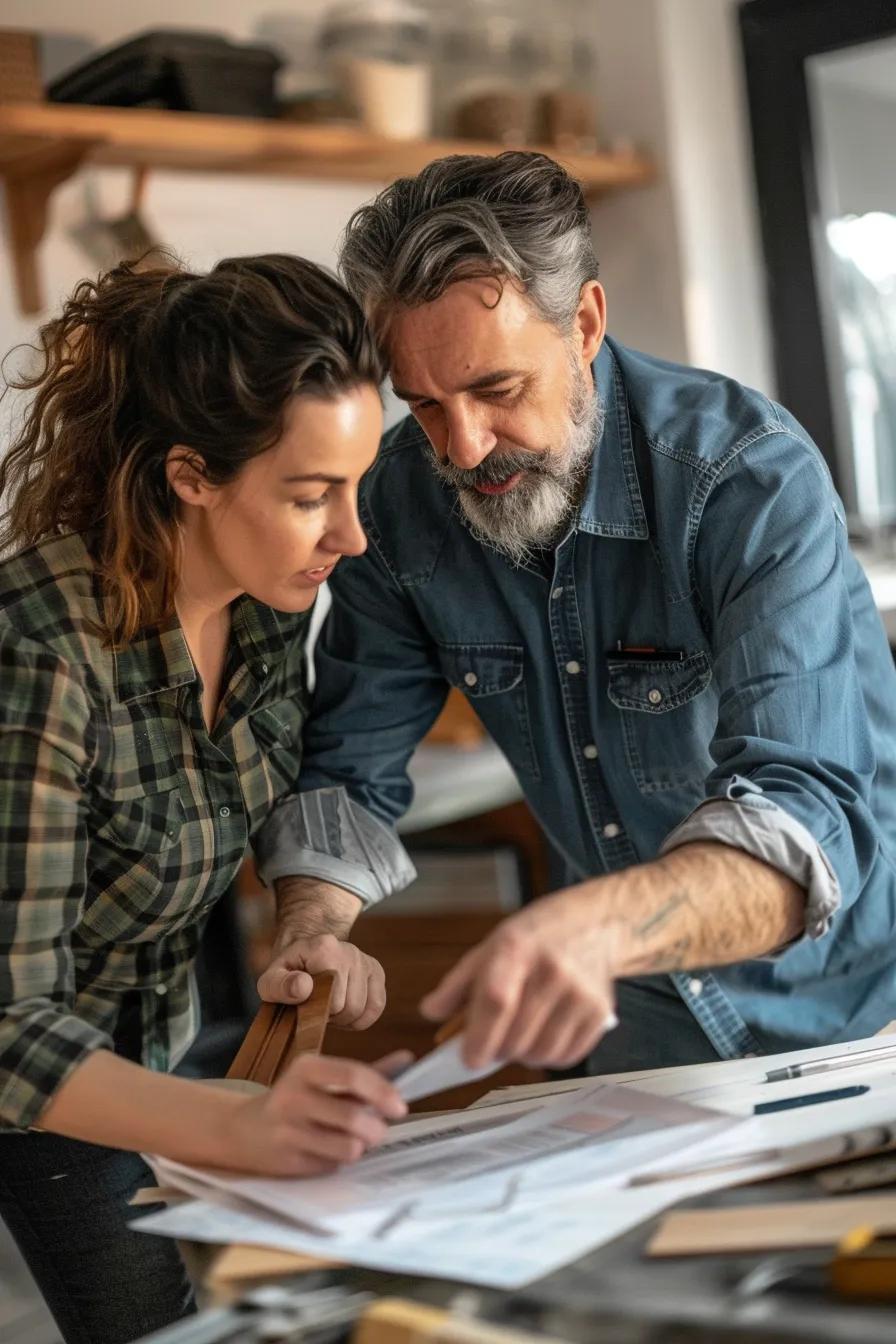 Contractor reviewing renovation options with a homeowner