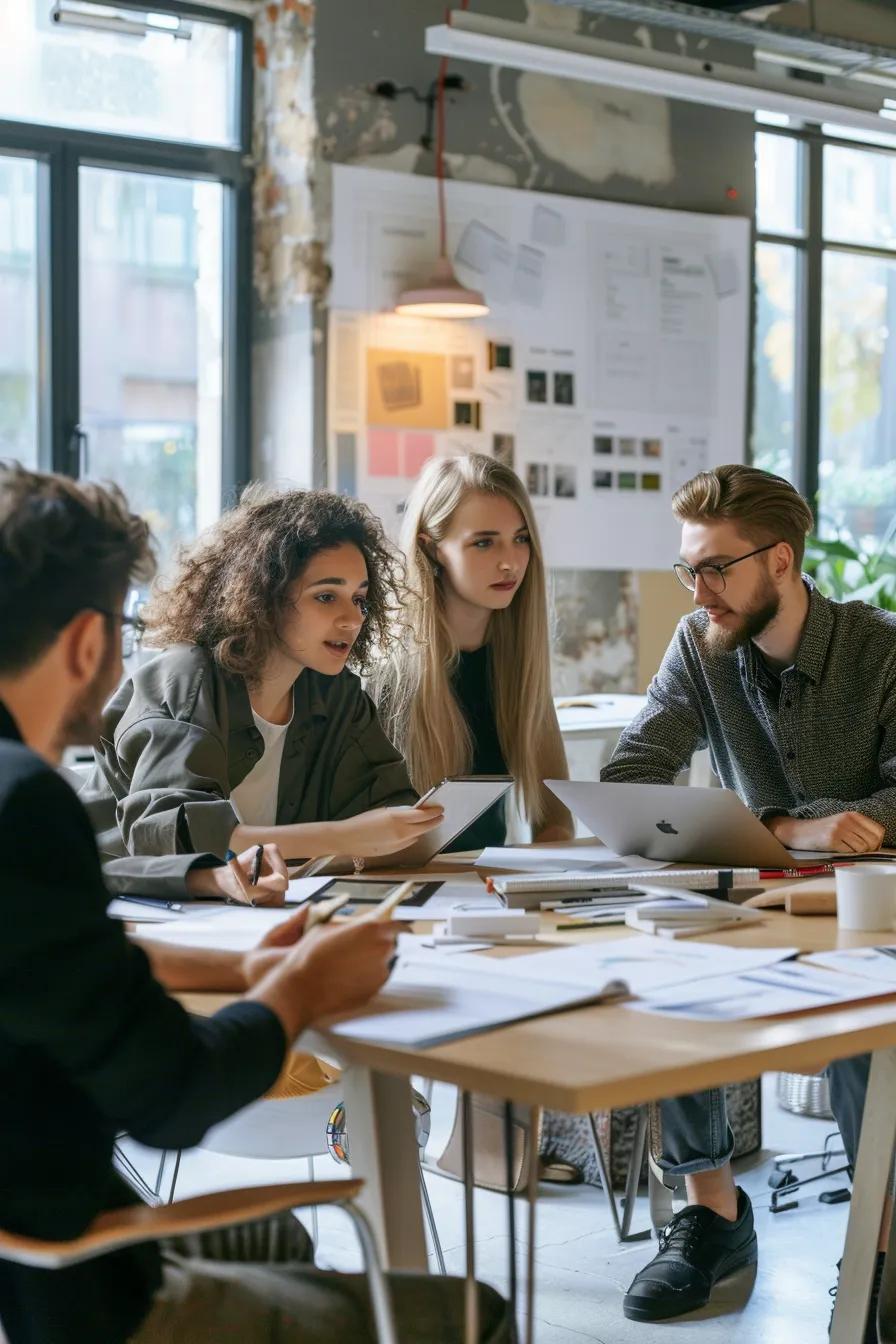 Team collaborating with voice AI design in a workspace
