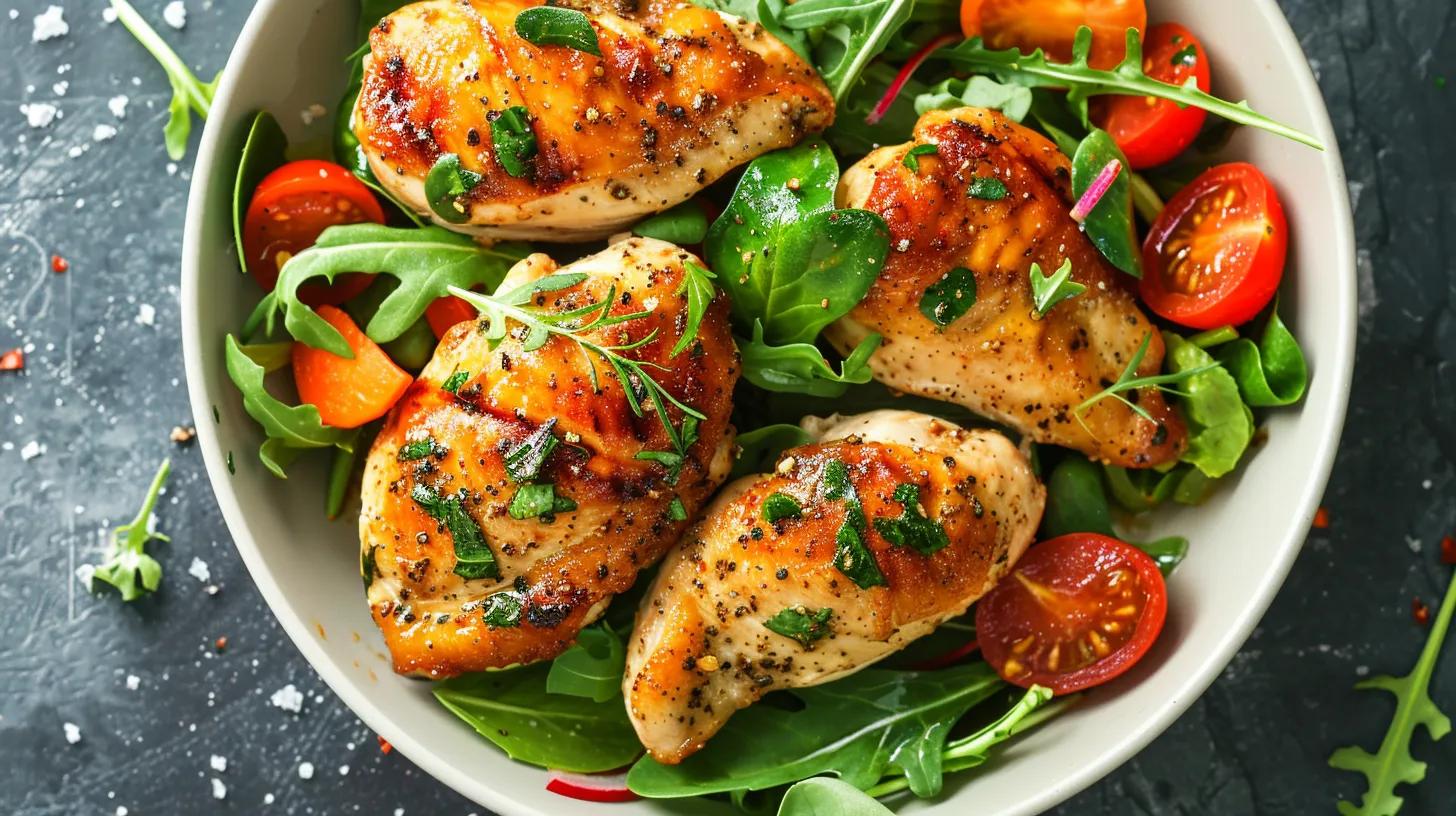 Delicious quick healthy dinner recipes featuring Lemon-Garlic Pan-Seared Chicken with Greens and colorful vegetables
