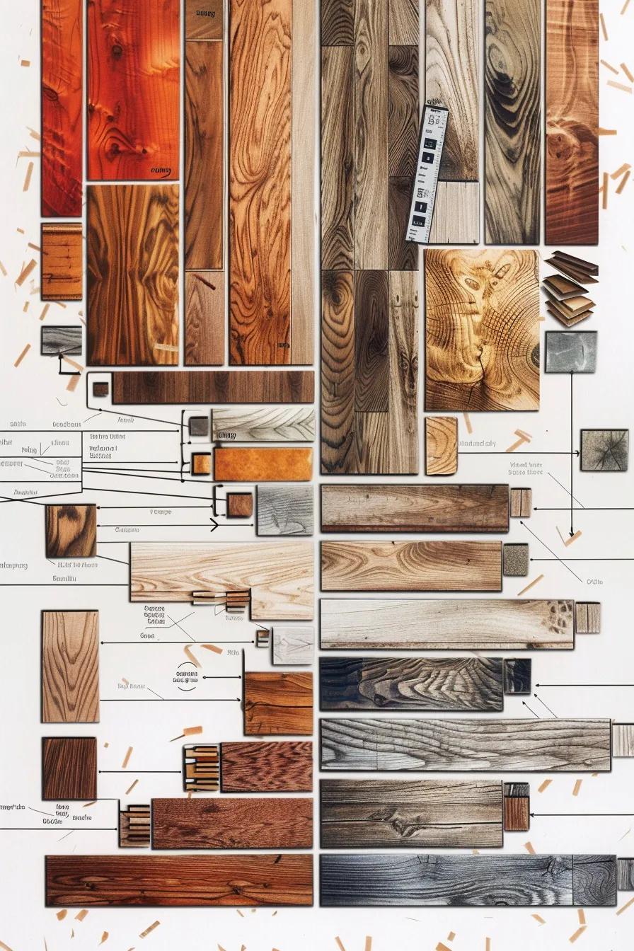 Diagram showing different flooring materials and approximate lifespans
