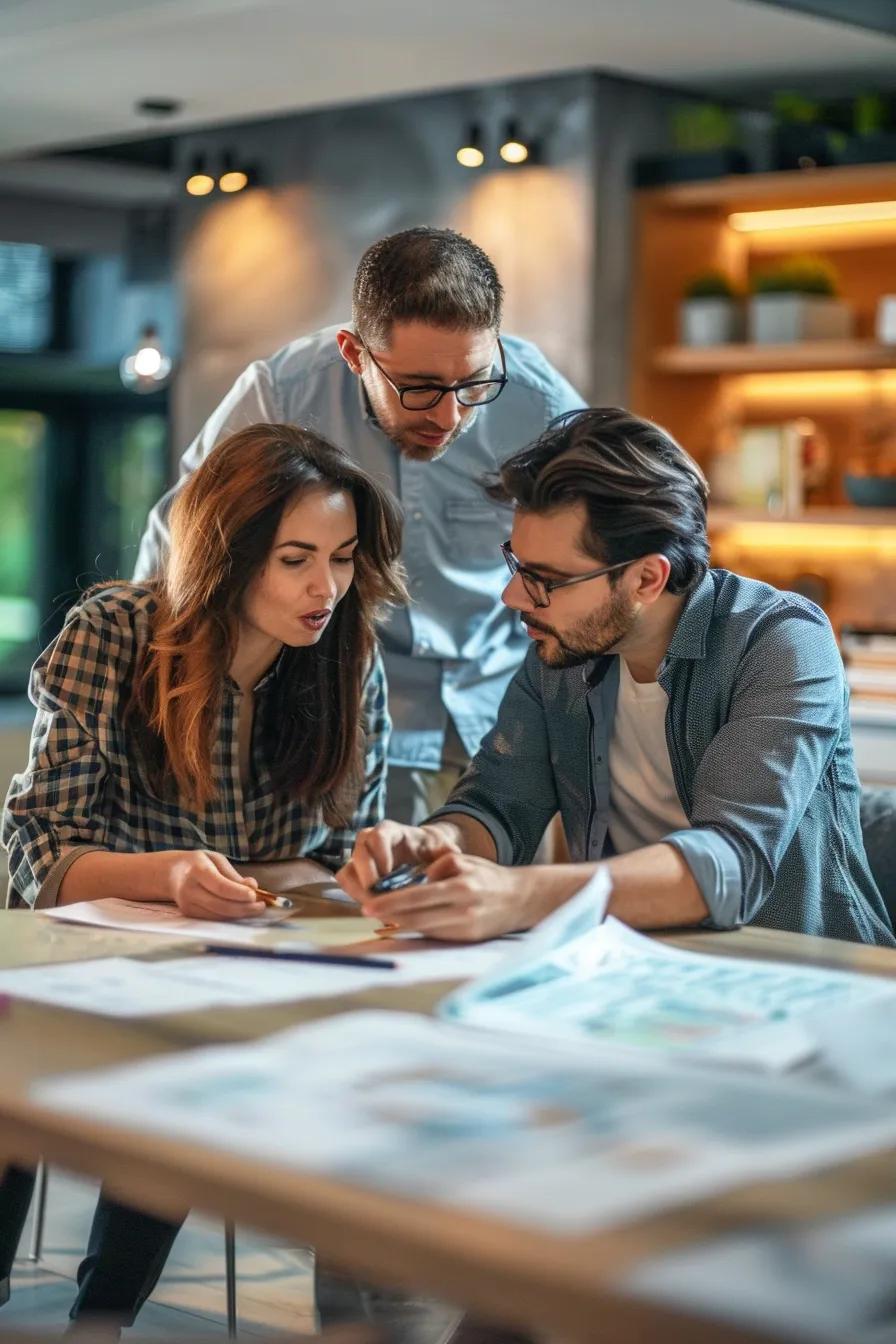 Homeowners discussing renovation plans for market segmentation