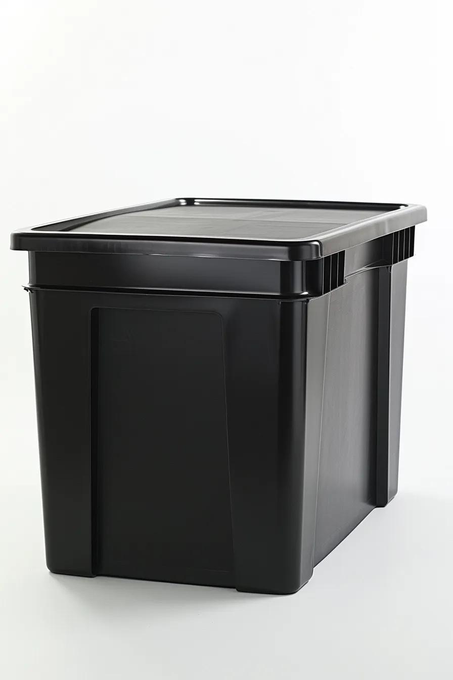 black plastic moving box