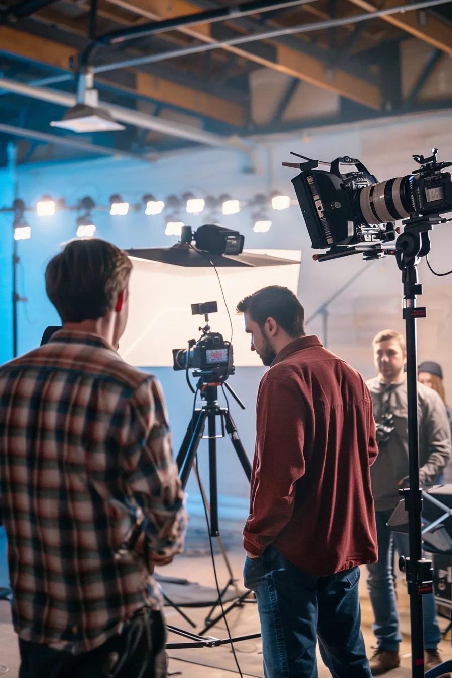 Whisenhunt Media team on a corporate video shoot