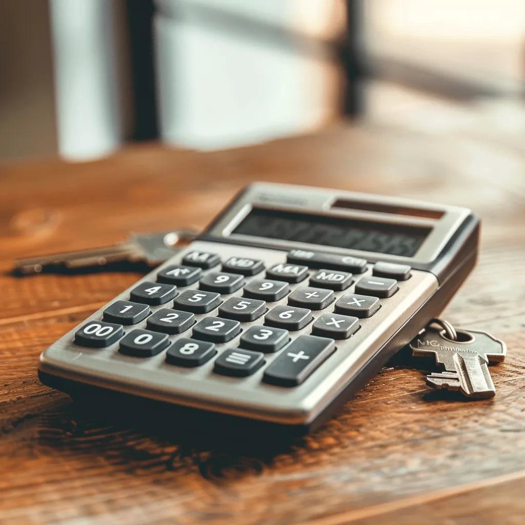 Calculator and house key illustrating title insurance cost considerations