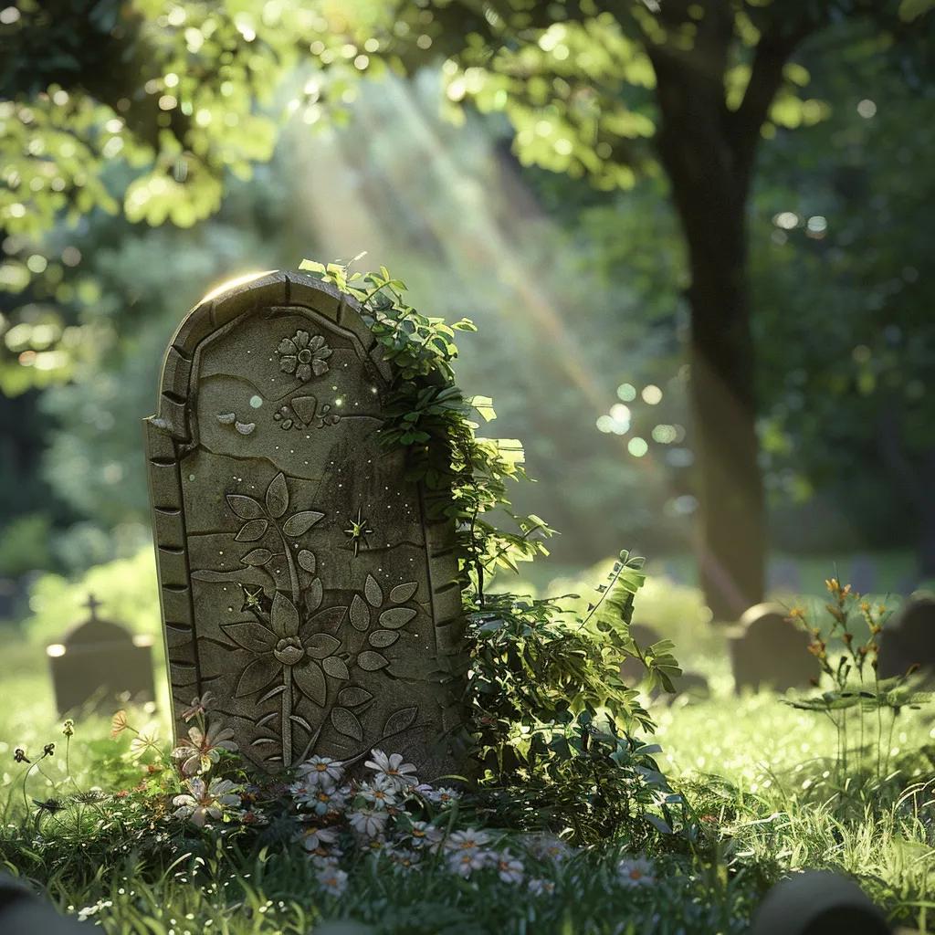 A simple children's grave marker in a quiet cemetery, representing remembrance