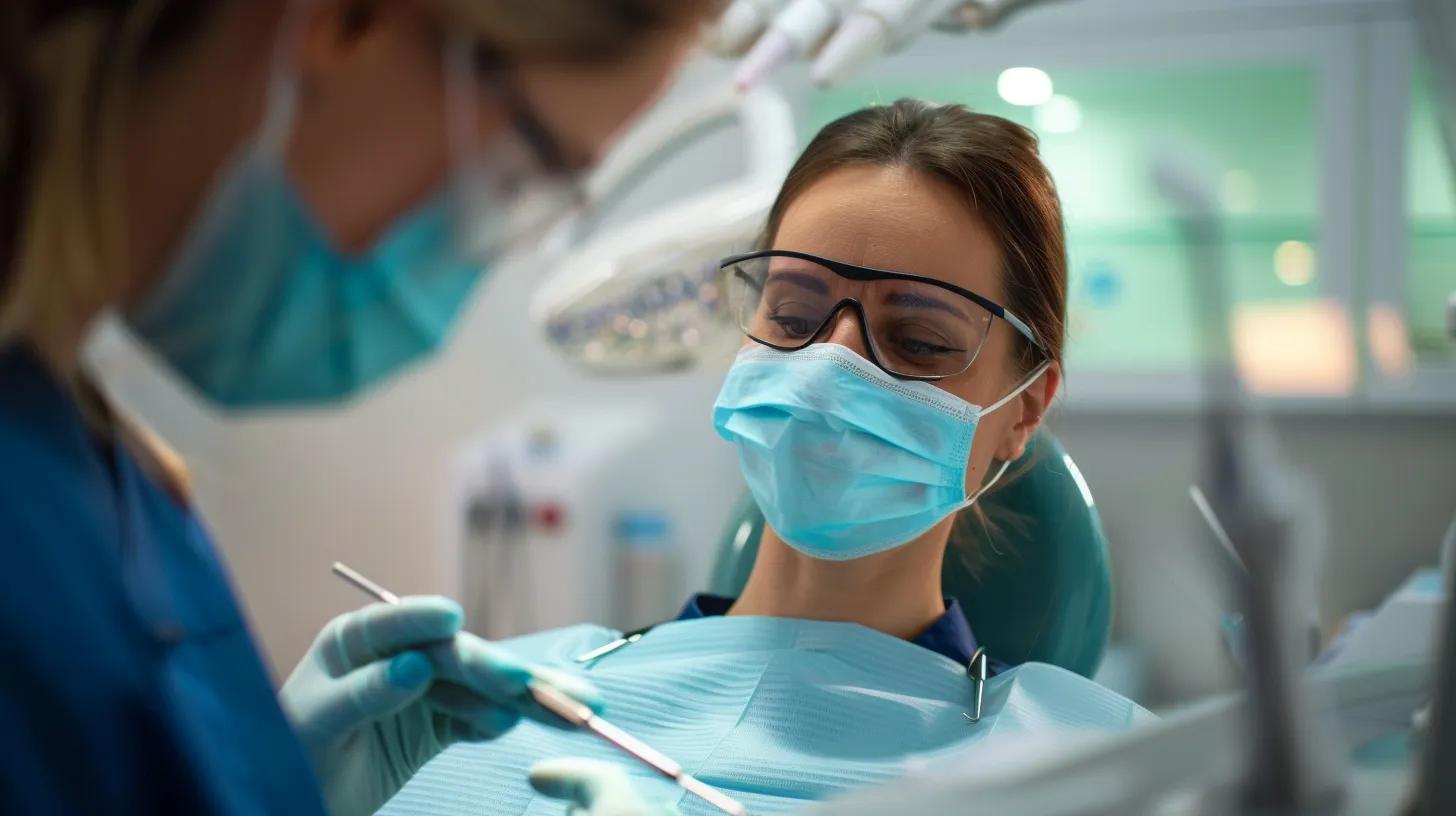 dentist doing her work