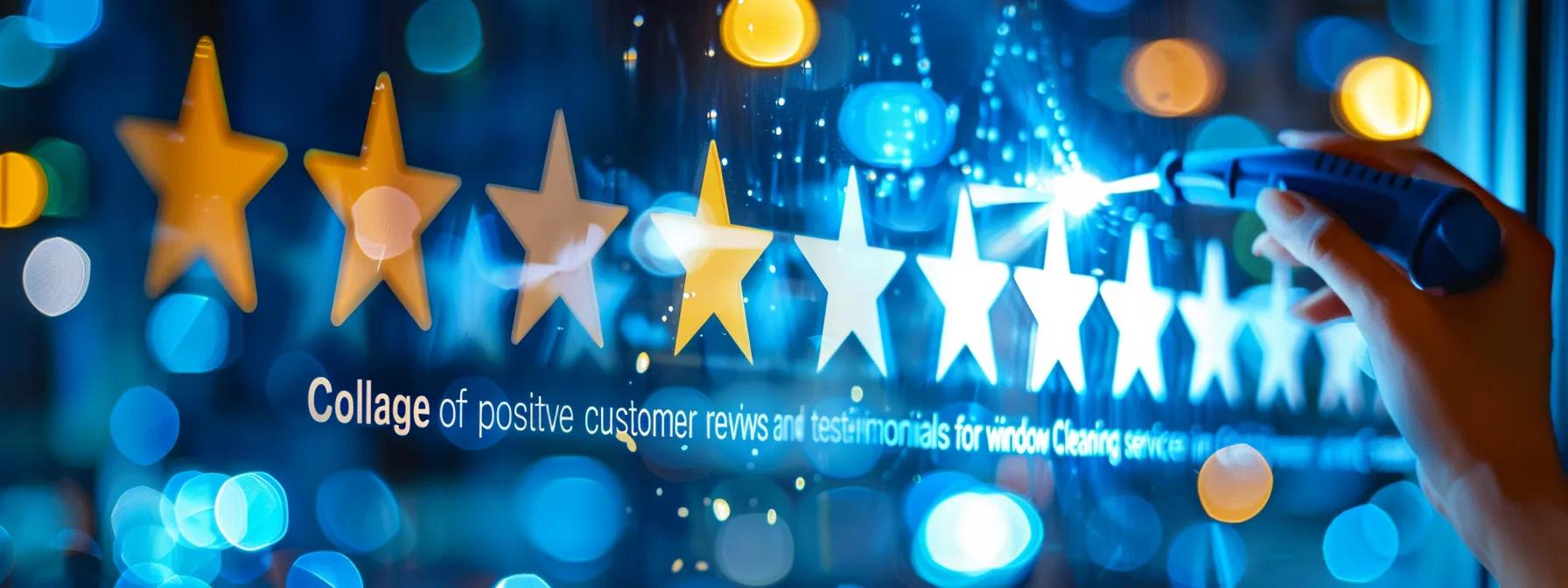 Collage of positive customer reviews and testimonials for window cleaning services