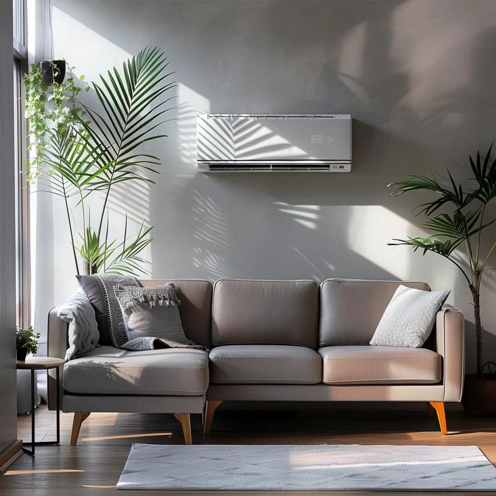 Indoor air condionter in a living room