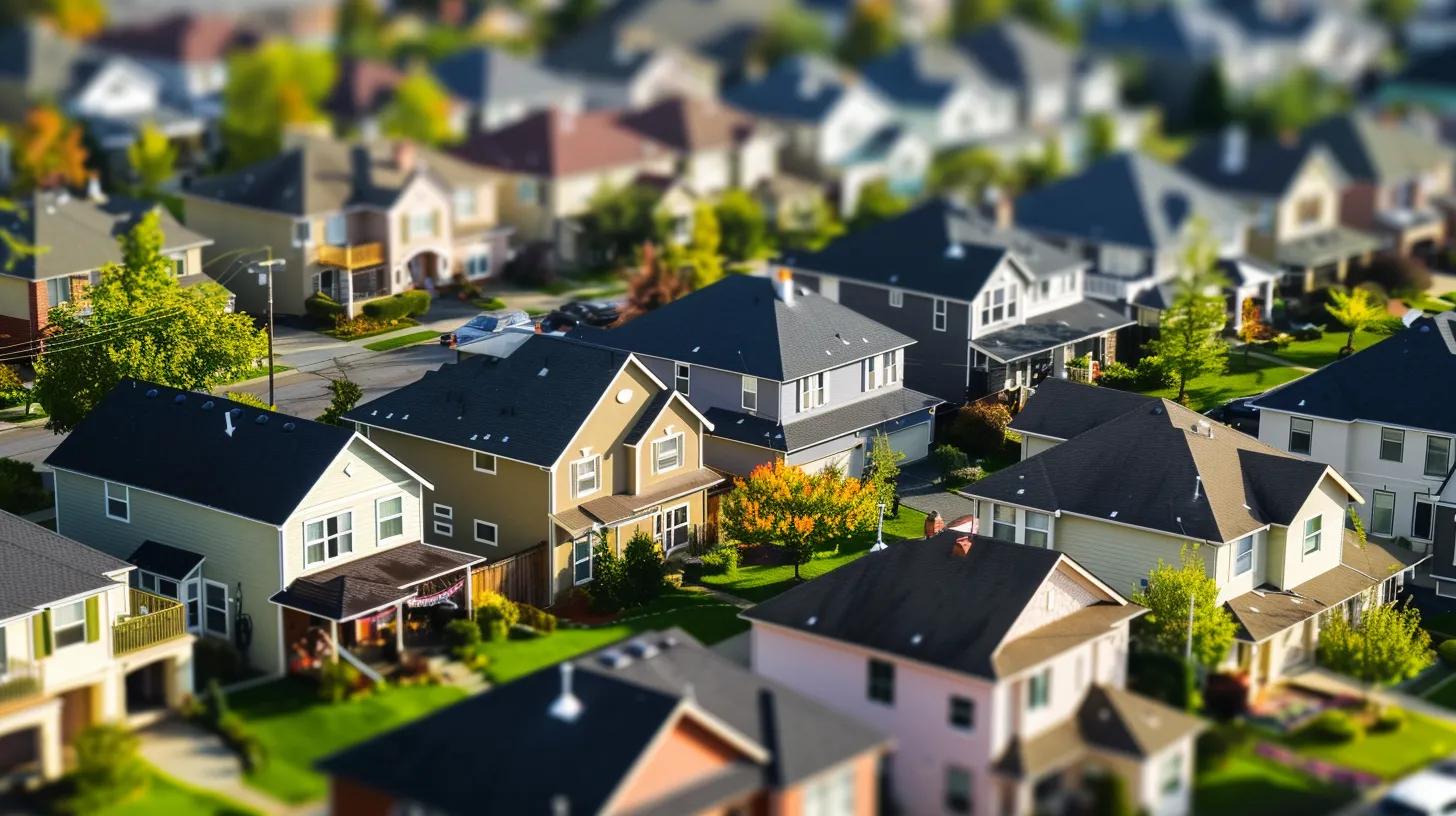 a neighborhood of houses