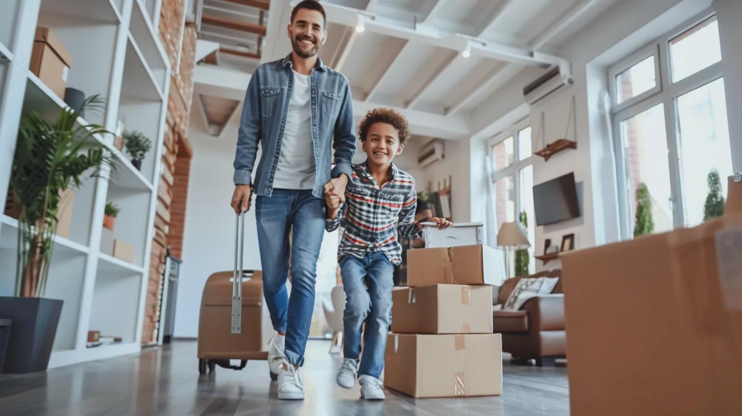 Family moving into a new home, showcasing residential moving services