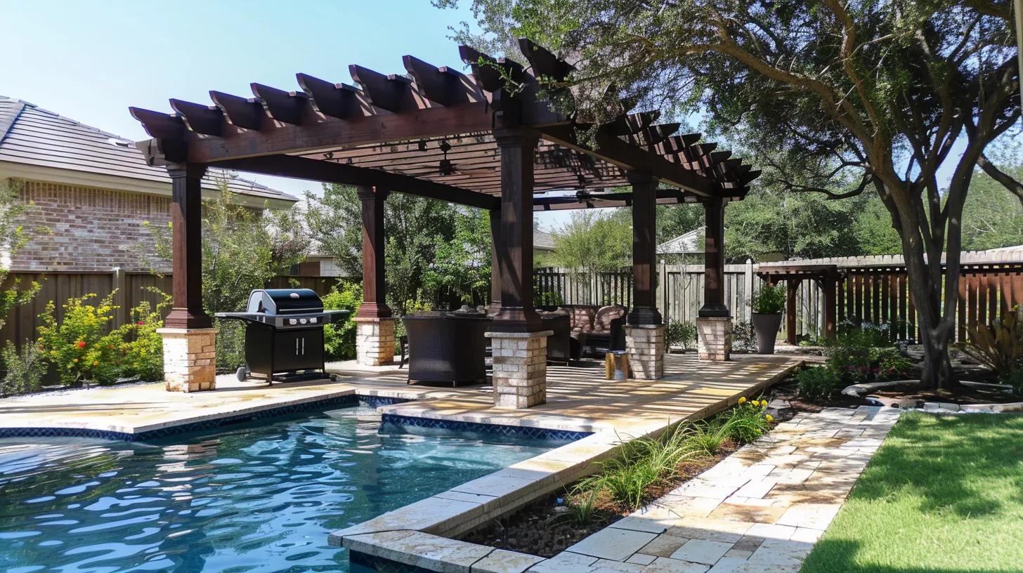 Diverse styles of custom pergolas showcasing traditional, modern, and rustic designs for outdoor spaces