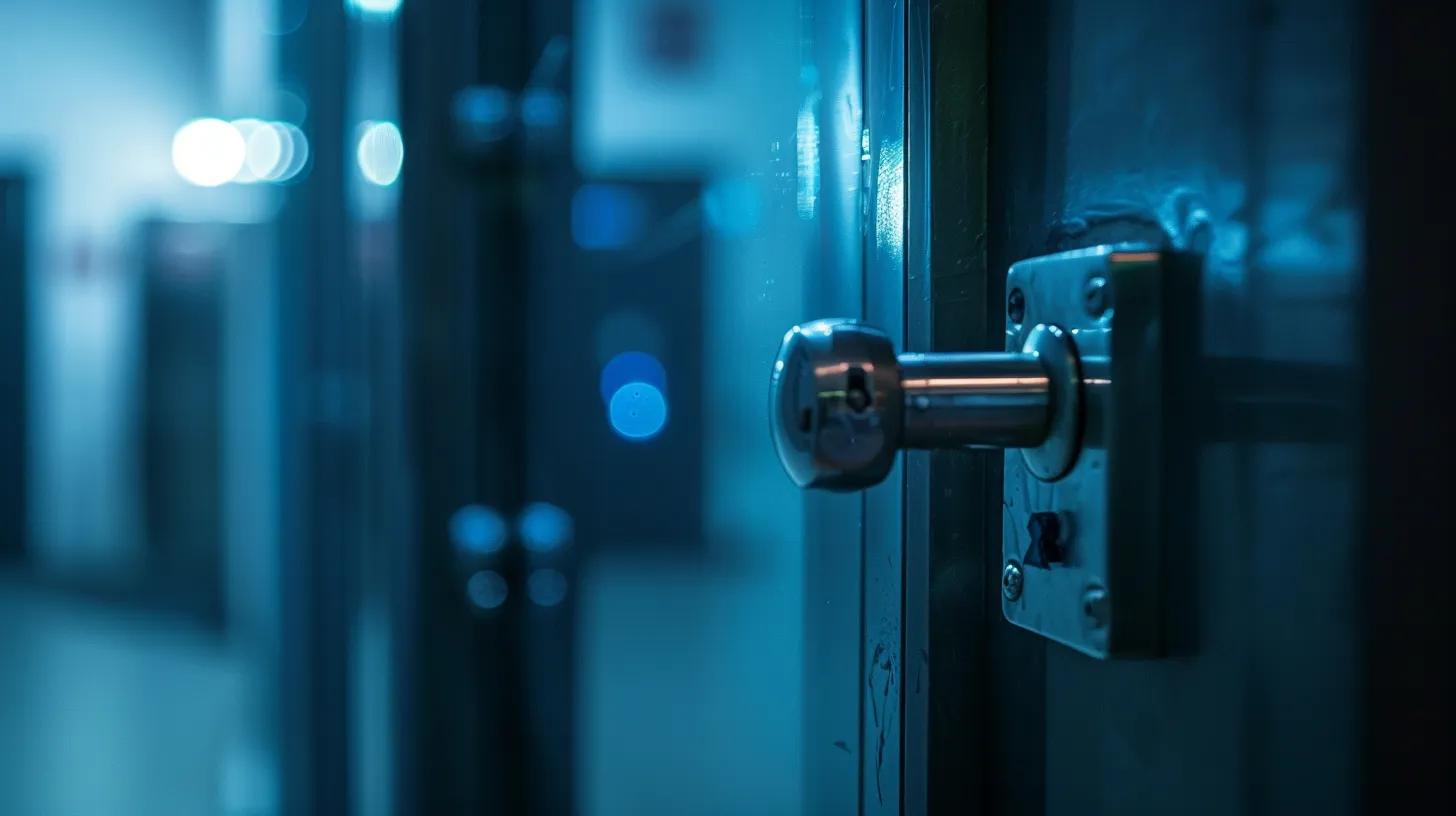 Close-up of a magnetic door lock demonstrating strong security features in a secure entryway