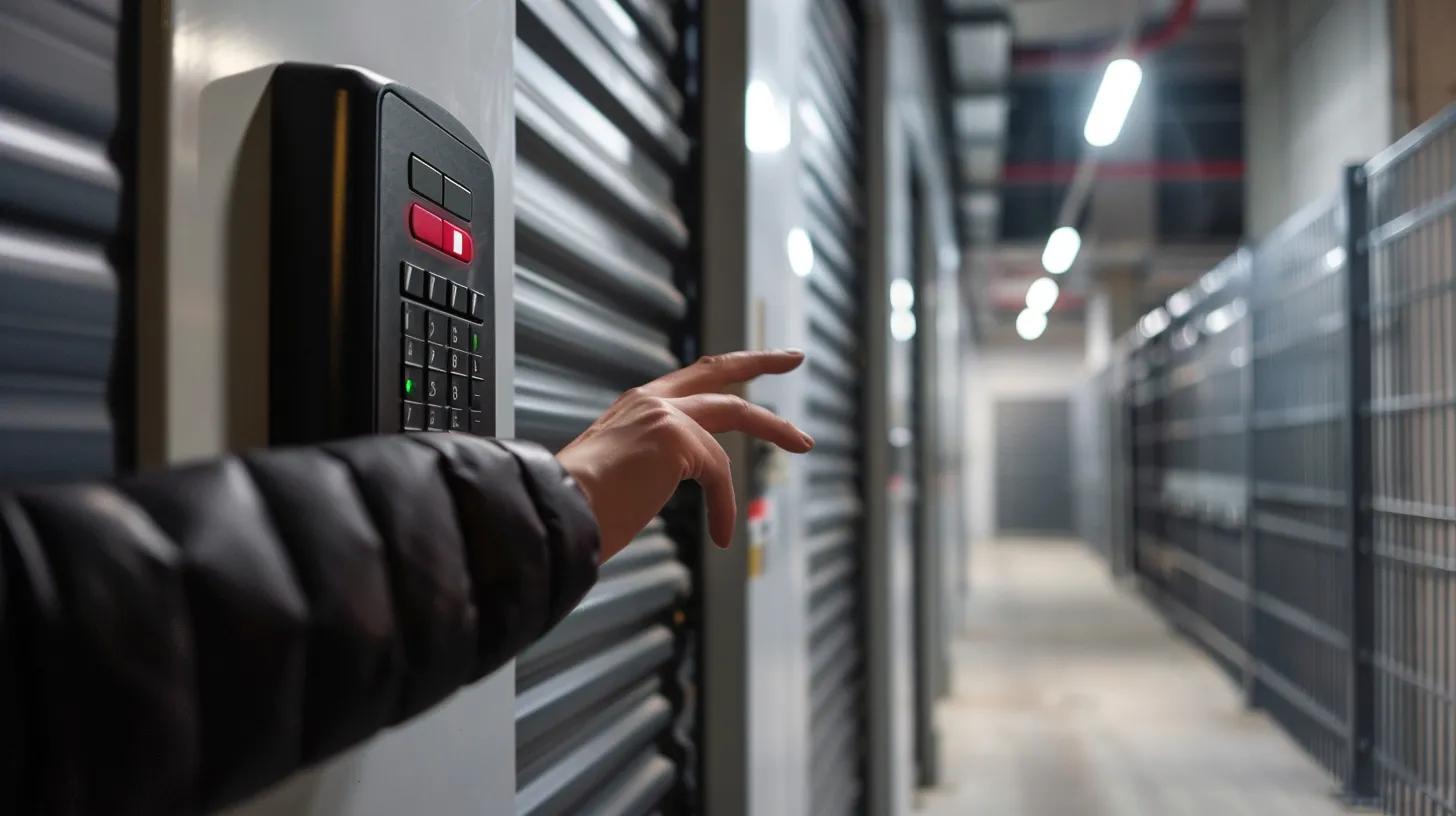 Gated storage facility with keypad entry system for secure access