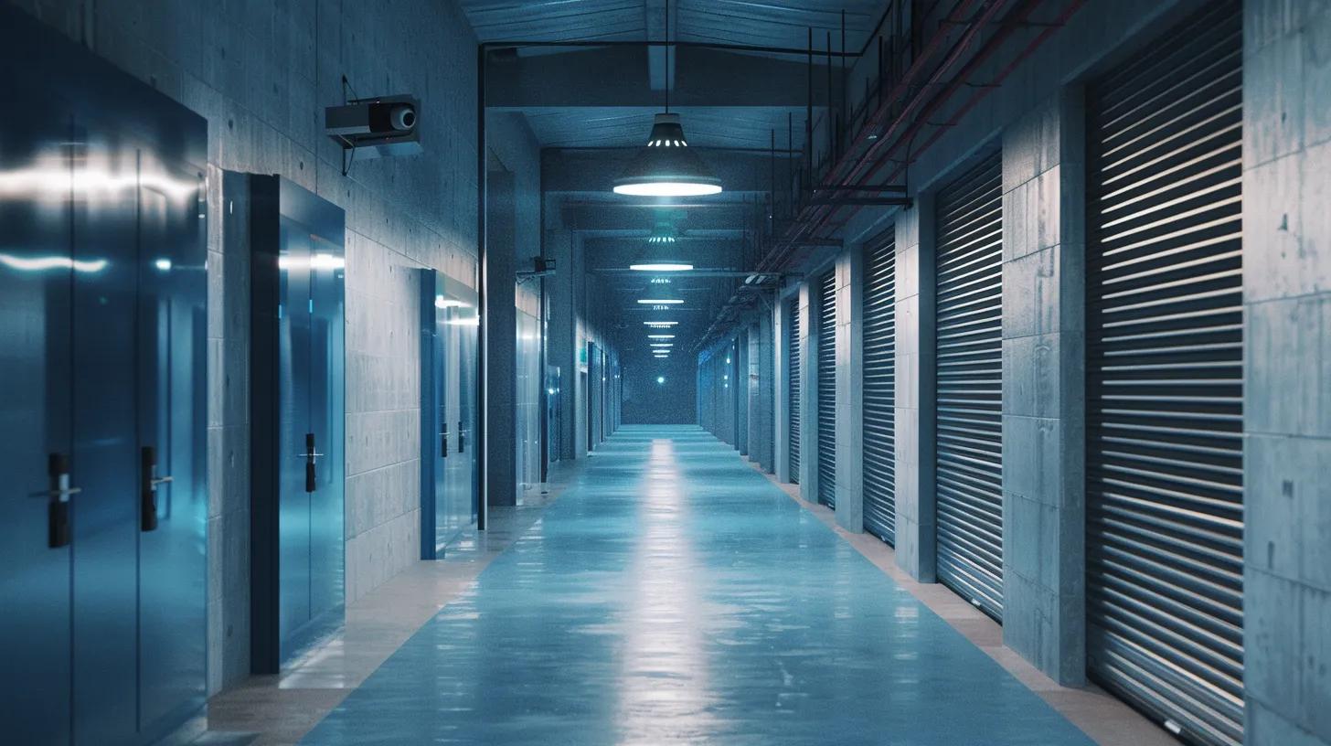 Modern storage facility with secure access and surveillance, highlighting convenience and safety