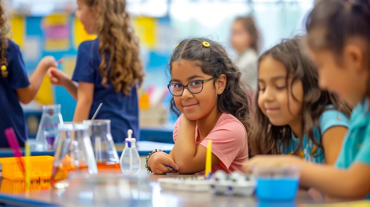 Students engaged in a STEM activity in a vibrant Centennial Hills elementary school classroom