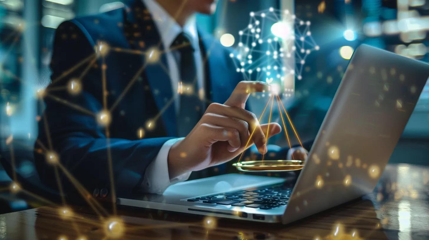 Attorney reviewing AI-generated content on a laptop