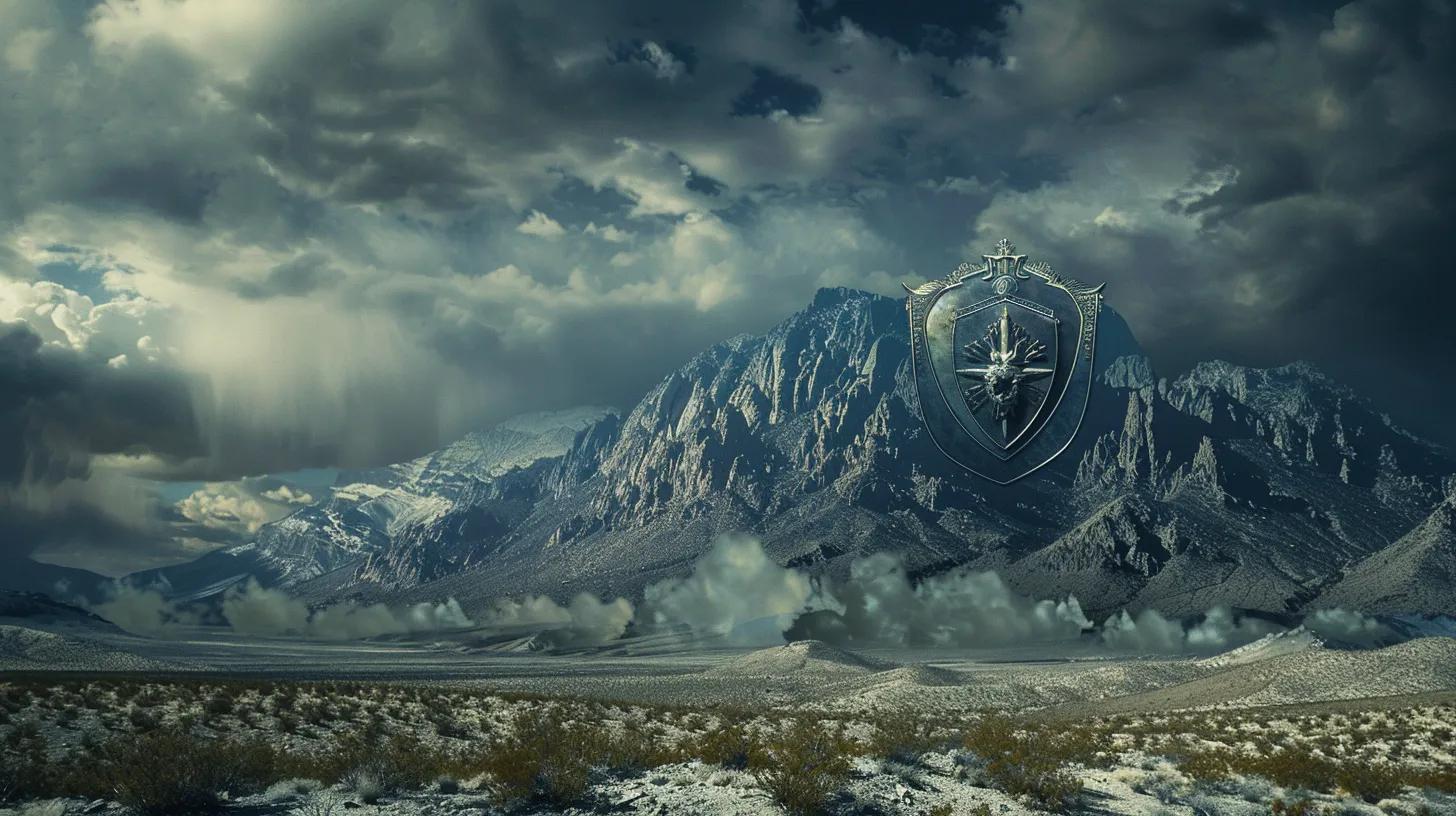 Whisenhunt Media symbolized as an epic shield over nevada. Pull the favicon from the brand vault and put it on the shield or feature it prominently in the frame.