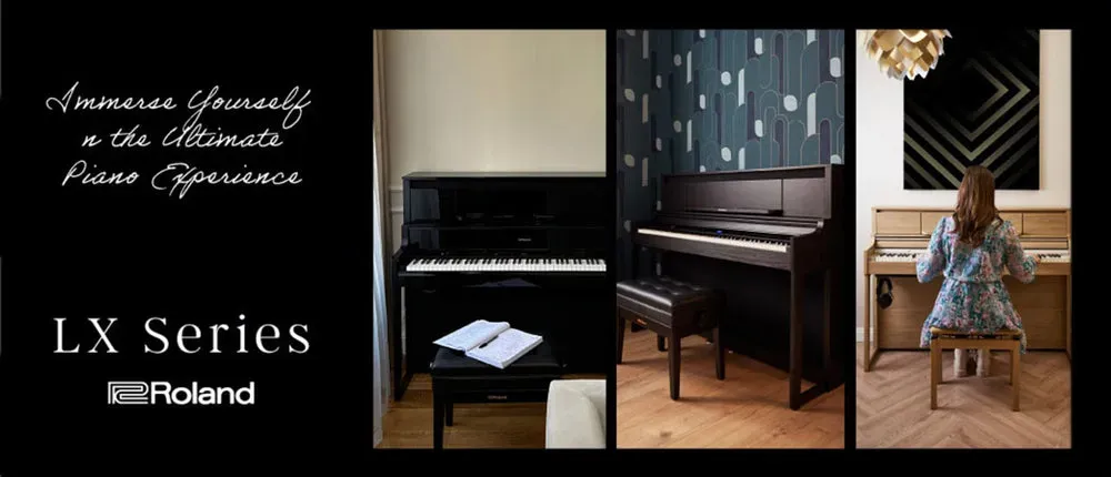 Pianist playing a grand acoustic piano in a cozy home environment