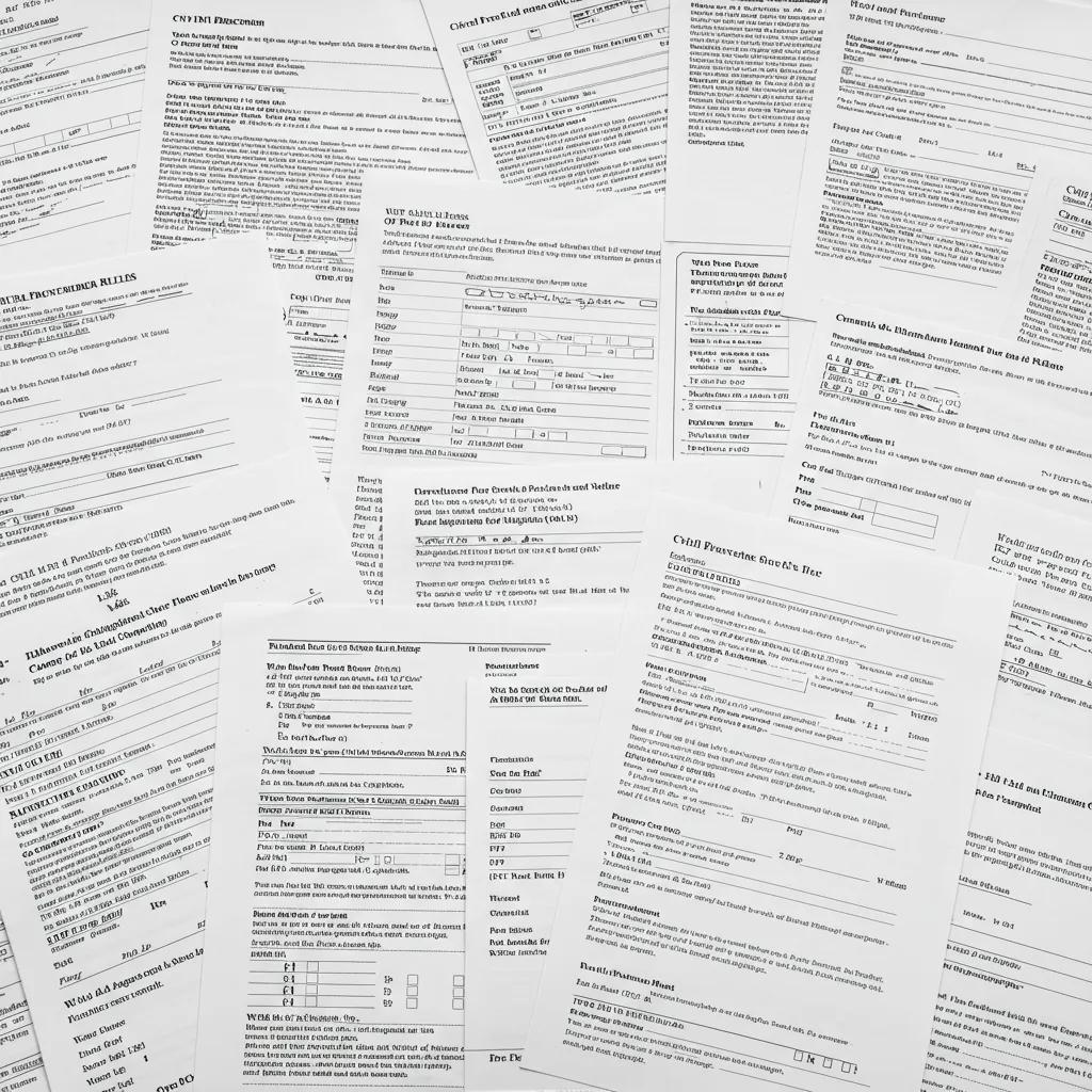 Variety of legal documents relevant to process serving in Wales
