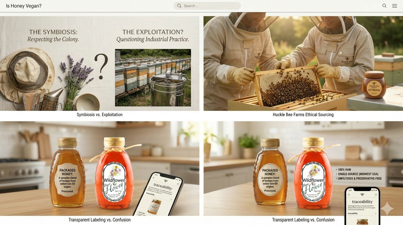 Vegan honey alternatives and ethical considerations in honey production