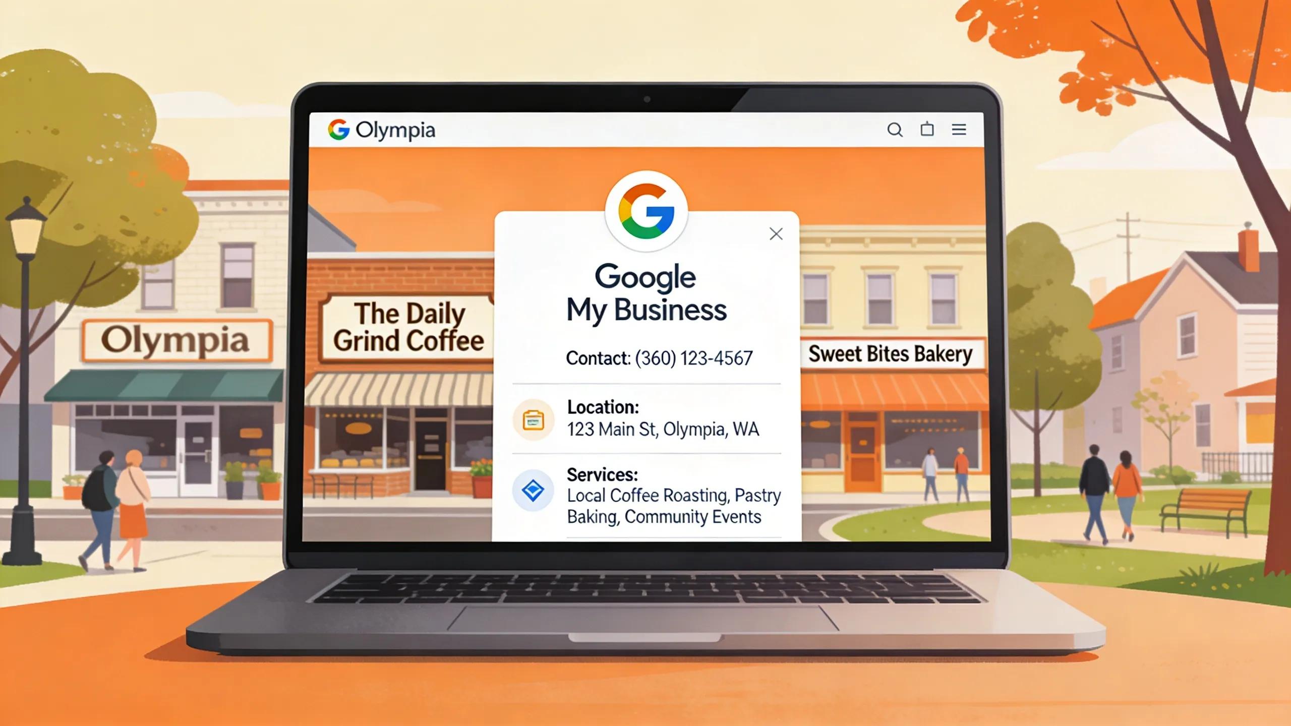 Display of a Google My Business profile showcasing local services