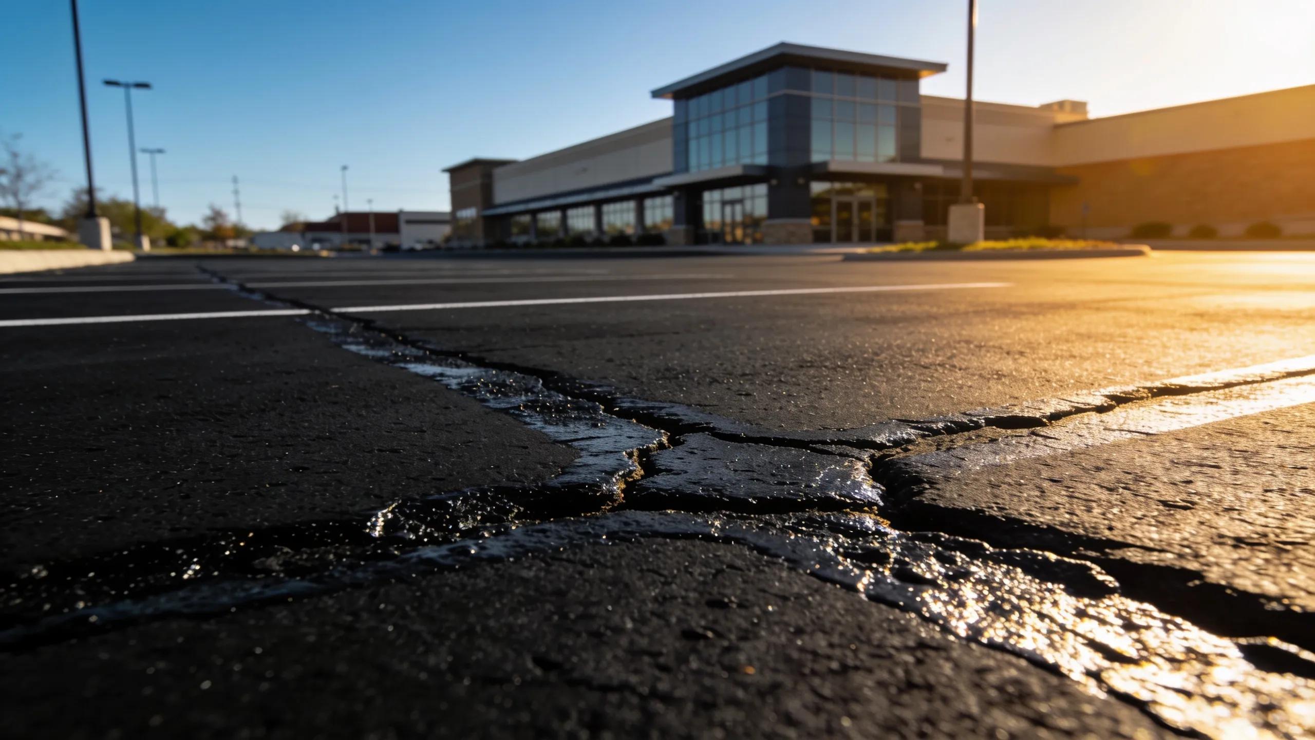 Freshly repaired asphalt parking lot reflecting professional maintenance services in Edmond, OK