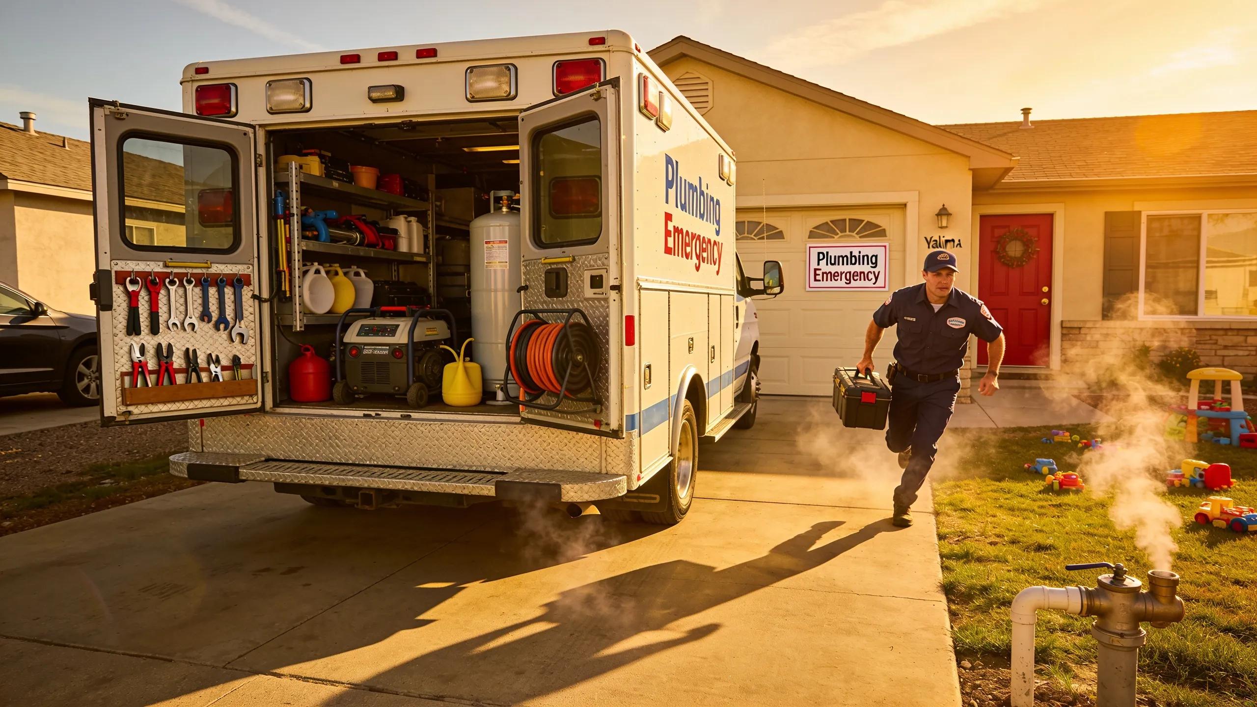 Emergency plumbing service truck ready for immediate plumbing assistance